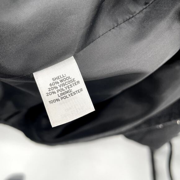 HINGE Grey Wool Blend Ruffle Collar Blazer Jacket // S - Picture 9 of 11